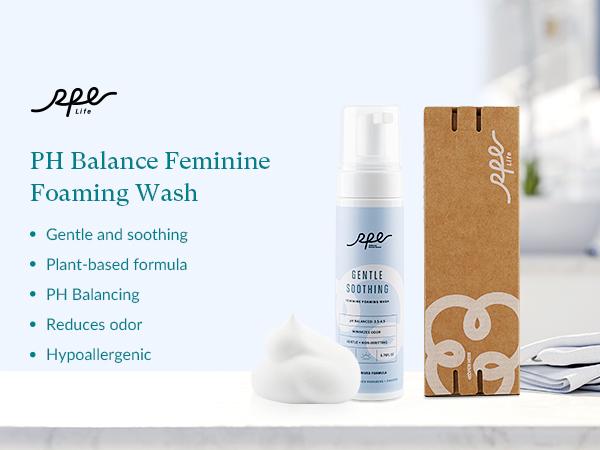 RPE Life Sensitive Soothing Foaming Feminine Wash for Women - Vaginal Reduces Odor - Ph Balance - Natural Ingredients