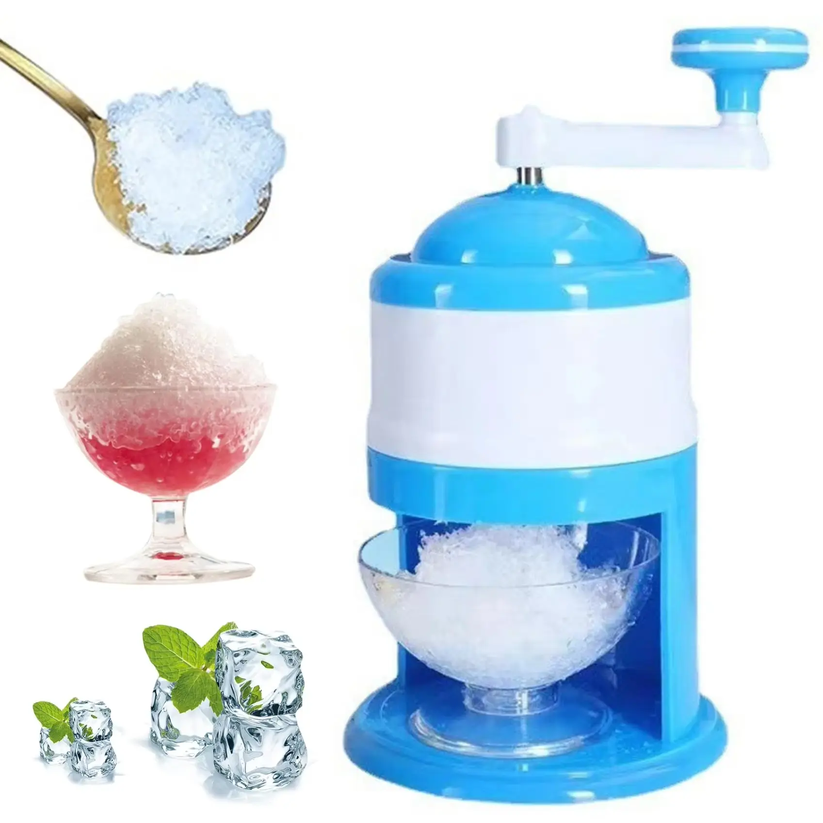 Manual Ice Crusher, Hand Crank Ice Shaver, Household Mini Ice Shaver, DIY Ice Crusher, Handheld Ice Crusher, Bar Utensils for Home Kitchen, Kitchen Accessories, Ice Cubes