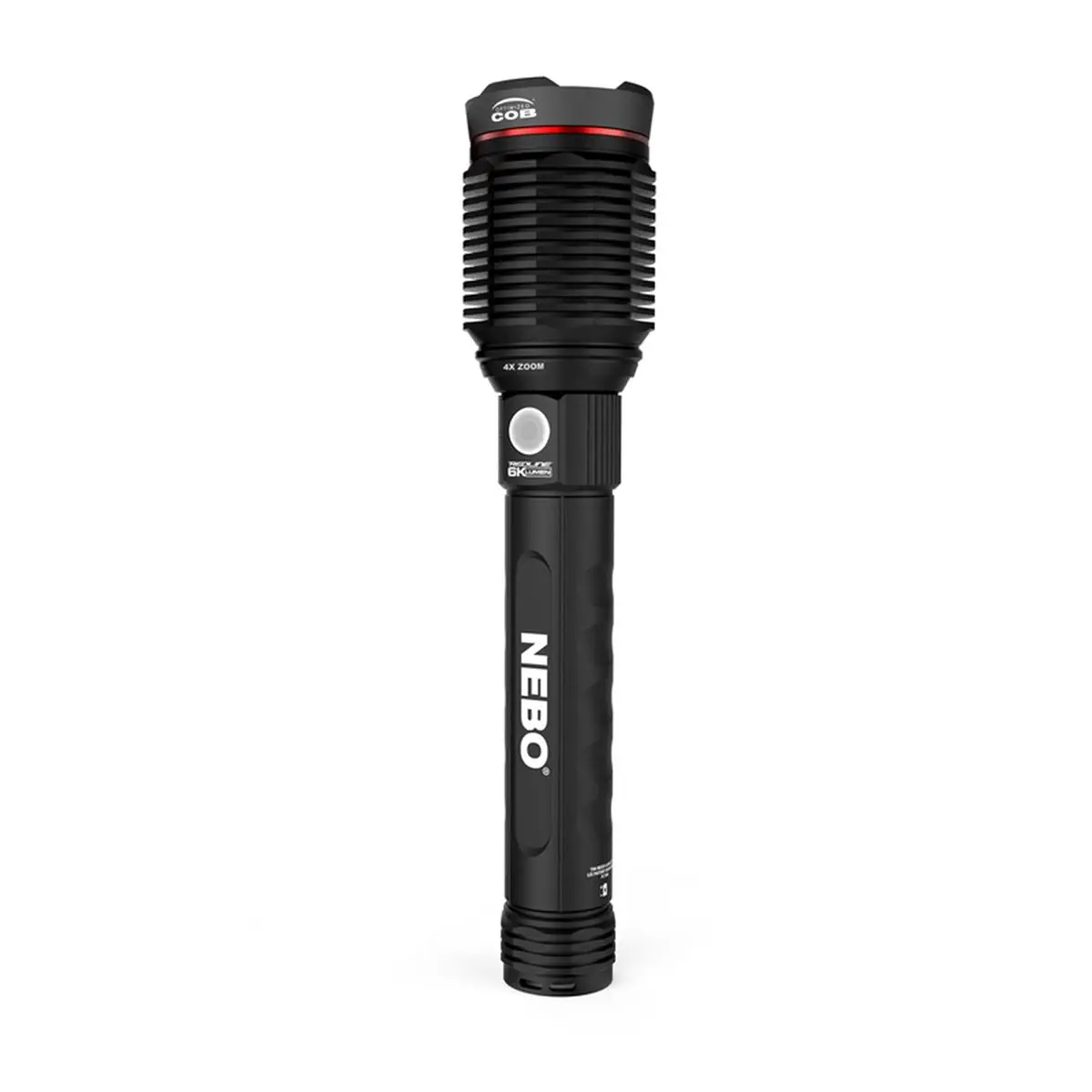 212 MAIN Nebo Redline 6000-Lumen Black Rechargeable Tactical Flashlight - High Power LED Work Light, Portable High Power Torch