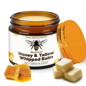 Organic Grass-Fed Beef Tallow Balm with Raw Honey - All-Natural Handmade Moisturizer for Deep Hydration & Radiant, Smooth Skin
