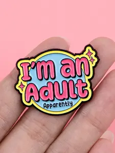 I'm an Adult Quote Enamel Brooch Pin, Stylish Backpack Hat Sweater Accessory, Zinc Alloy Badge, Durable Metal Pins, Creative Gift for Friends, All Seasons Wear