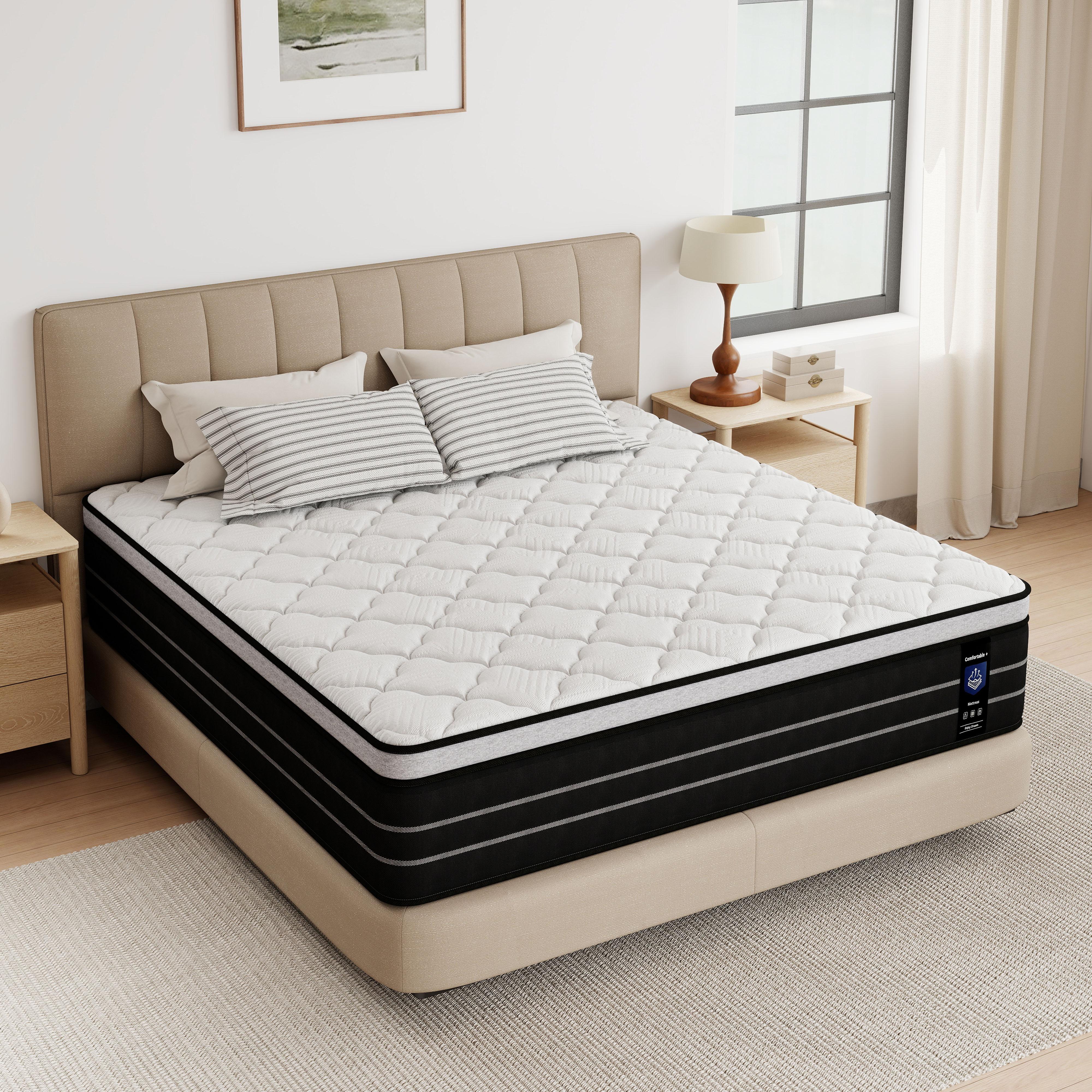 【Summervibes】 Hibrid mattress 12,14 Inch Queen Mattress King, Twin, Full Mattress, Equipped with Individually Wrapped Pocket Springs in a Box.