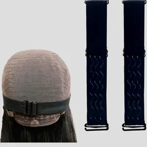 3PCS Adjustable Elastic Band for Wigs Removable Wig Band Nonslip Wig Strap Black Elastic Bands for Glueless Wig Making Wig Cap Accessories