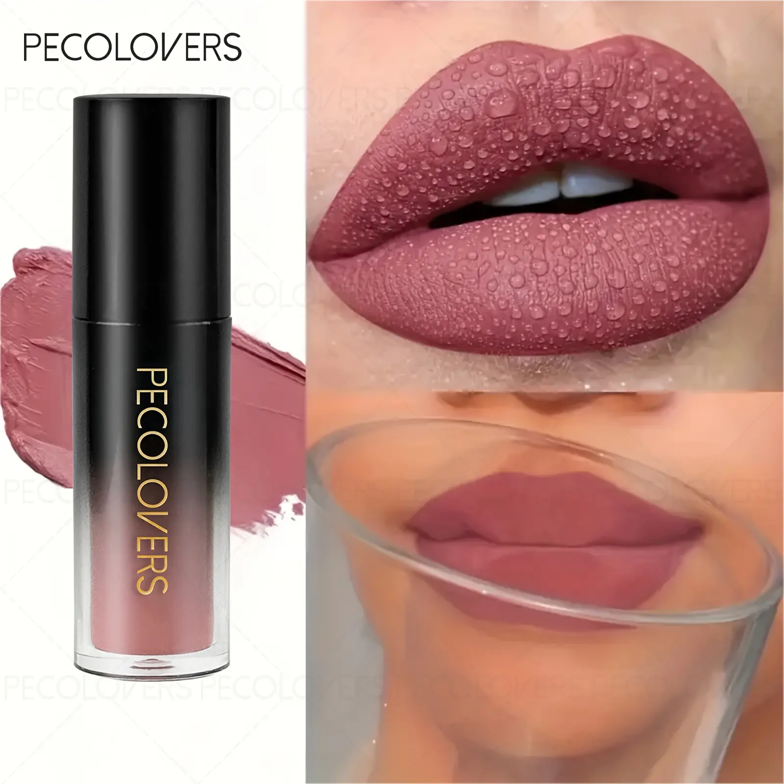 1pc Matte Gradient Lip Glaze, Lipgloss, Waterproof, Sweatproof, Long-Lasting, Non-Sticky, Coralline & Red, Suitable For All Skin Tones And Occasions, Cosmetic, Lip Tint Balm, Lip Stain Matte