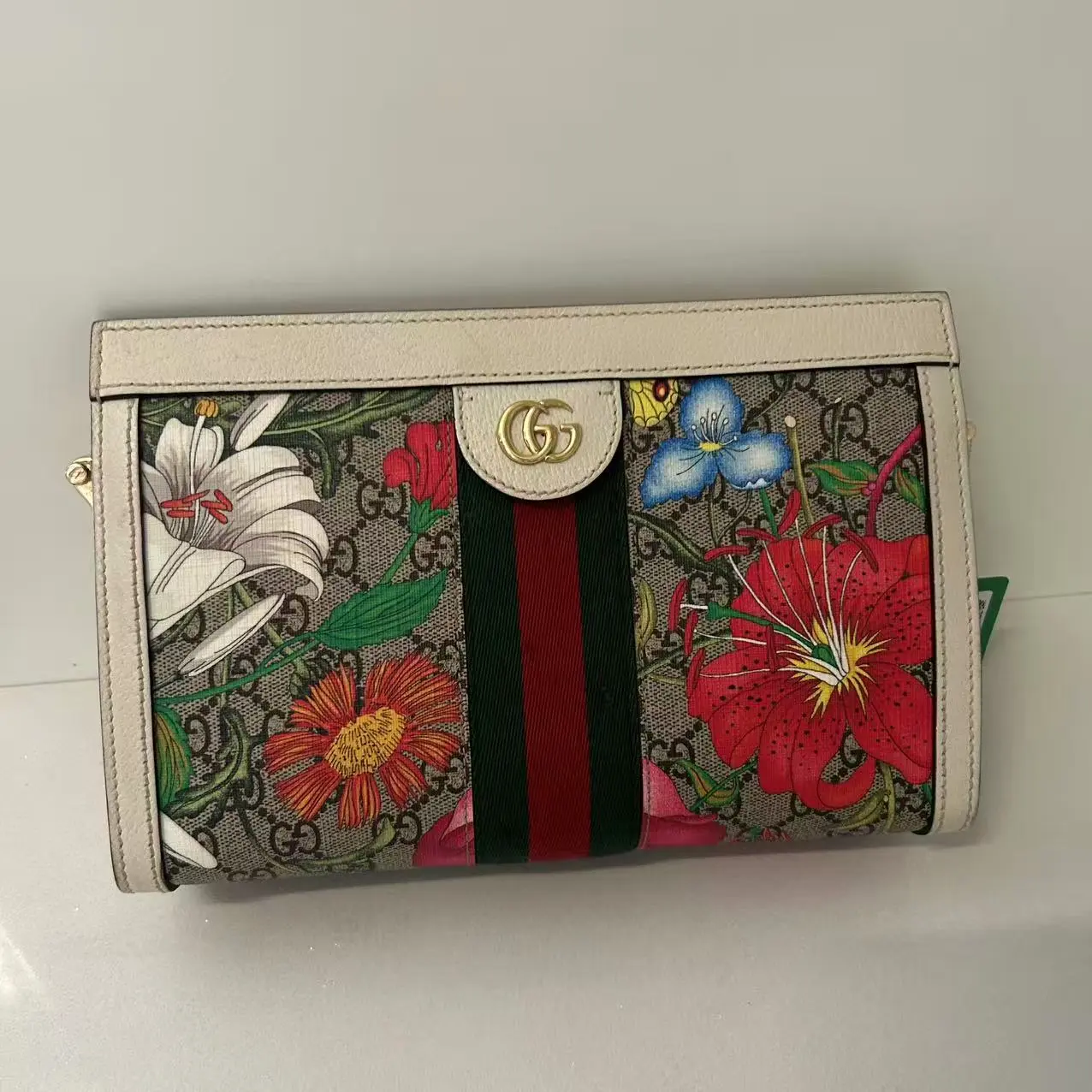 Pre-owned GUCCI Ophidia Floral Clutch Purse Versatile Chain Shoulder Bag, Evening Clutch Bag for Formal Gatherings, Casual Outings