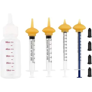 Pet Feeding Bottle and Syringes with Nipples for Small Cat Dog Animals (Model 1) cat pacifiers