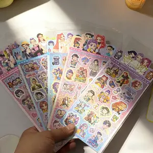 Cute Holographic Glitter Stickers Pack, Kawaii Themed Sparkly Stickers for Scrapbook, Laptop, Water Bottle, Kids DIY Crafts, Party Favors