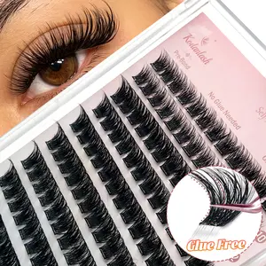 Self Adhesive Eyelashes CC Curl Look Lash Clusters Pre Glued Eyelash Extensions 10mm -16mm Mixed Length Wispy Natural Volume False Lashes 110/120 Pcs Individual DIY Cluster Lashes Press On Lashes,No Glue Needed