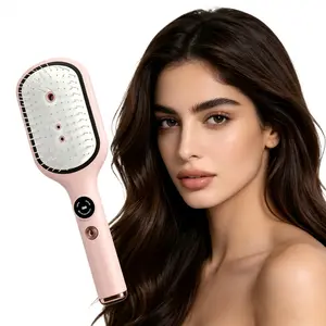 Multifunctional USB-powered electric massage comb, stress-relieving head spa comb with red light air cushion, electric massage comb for aromatherapy, home use scalp treatment device, red light hair care and styling comb, suitable for family use as a hair