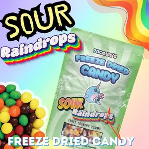 Sour Raindrops (Freeze Dried  Sour Candy) Fruity Treats