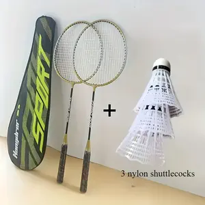[Badminton Rackets Set] 1 Set Badminton Rackets With 2 Rackets, 3 Shuttlecocks & Storage Bag - Lightweight Durable Detachable Double-Bar Rackets Suitable For &, Training/Recreational/Competitive Play - Assembly
