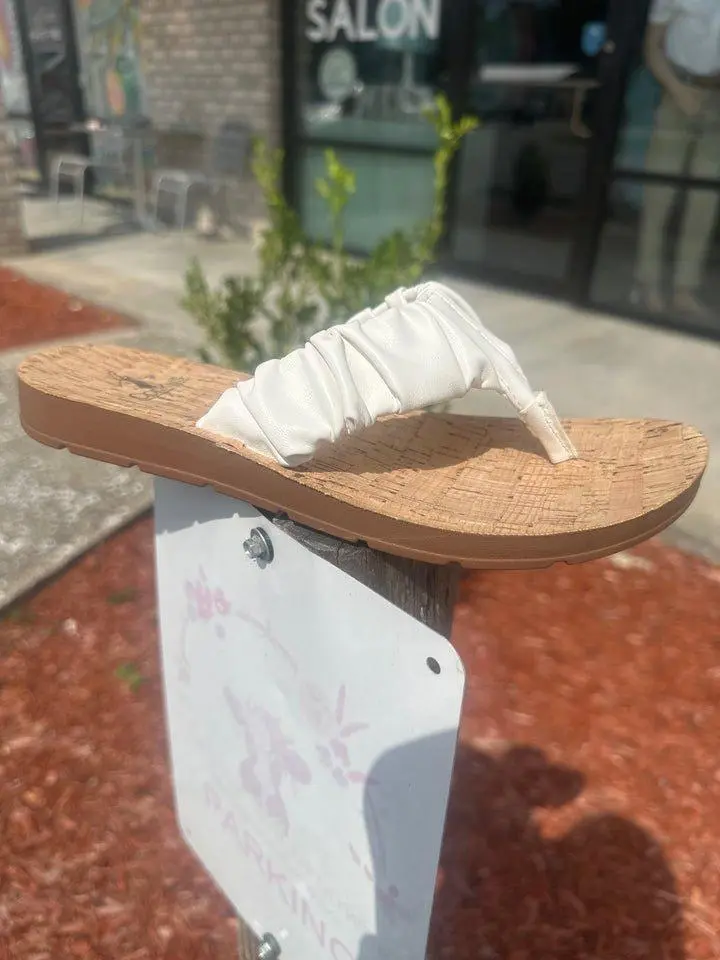 Corkys Flip Flop - Corky Sandal with  White Top, Ideal for Walking