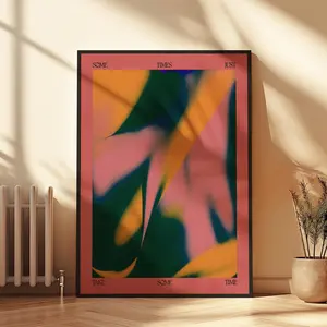 Time - Abstract Fine Art Poster - Cozy Minimalist Wall Art - Self-Care & Healthy Mind Quote Print - Modern Digital Art for Mental Wellness