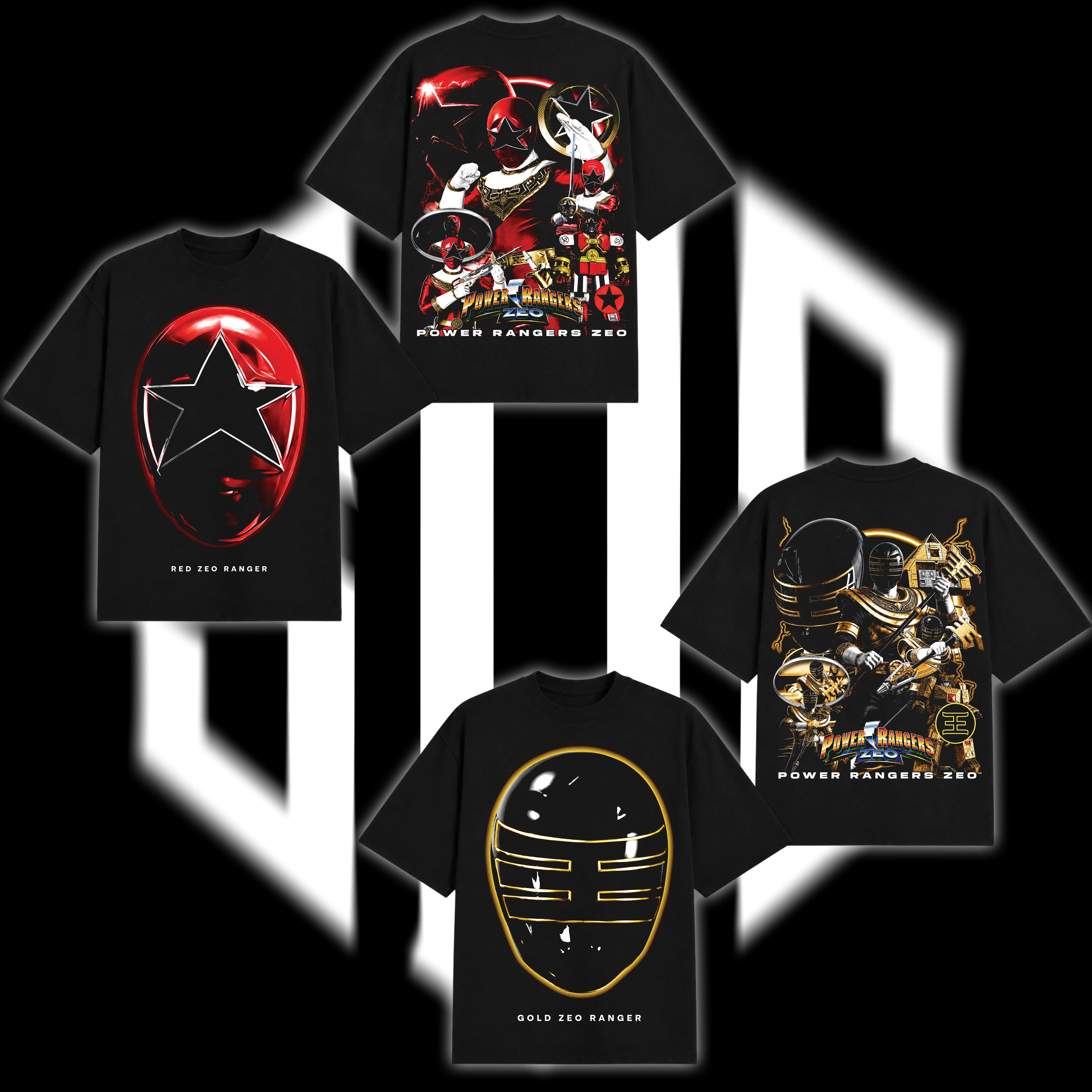 [Collection] Power Rangers Zeo Doubled Printed Oversize Lightweight Tee, Red Zeo Ranger and Gold Zeo Ranger Tee, Vintage Graphic TV Show Top Cotton, Movie Lover, Streetwear Soft Crew Neck, Gift for fan