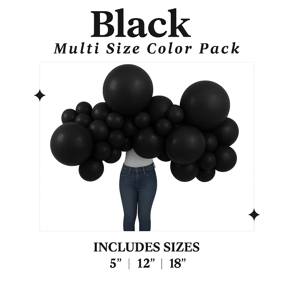 Black Balloon Pack with Optional Add-Ons Black Balloon Pack with Optional Add-Ons