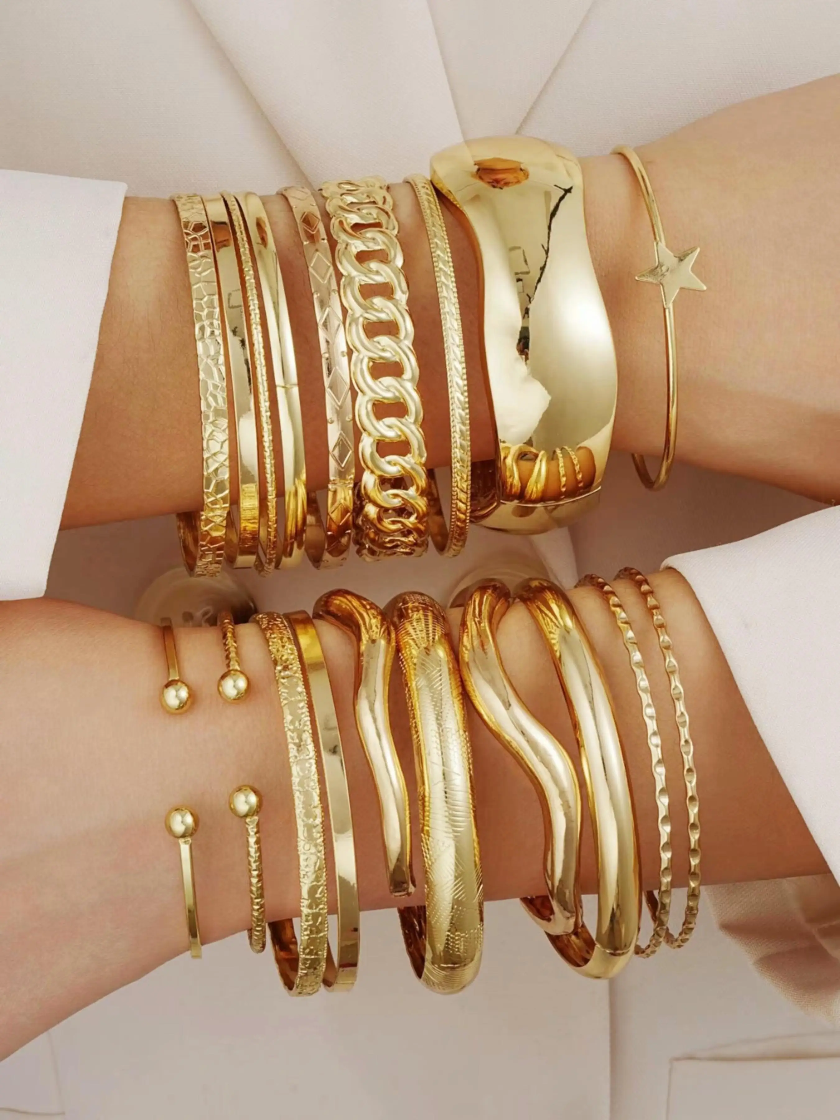 Women's Elegant Minimalist Bangle, 10/19pcs Trendy All-match Bangle, Fashionable Jewelry As Birthday Gift for Girlfriend