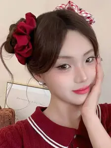 Elegant Vintage Bow Hair Tie Set, Plaid Versatile Sweet Hair Accessory, All Season Fashion Headwear for Women