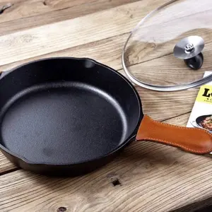 Cast Iron Handle Cover Set of 2, Extra Thick Leather Heat Resistant Handle Holder for Skillets, Pots & Hot Pans - Utensils, Kitchen baking