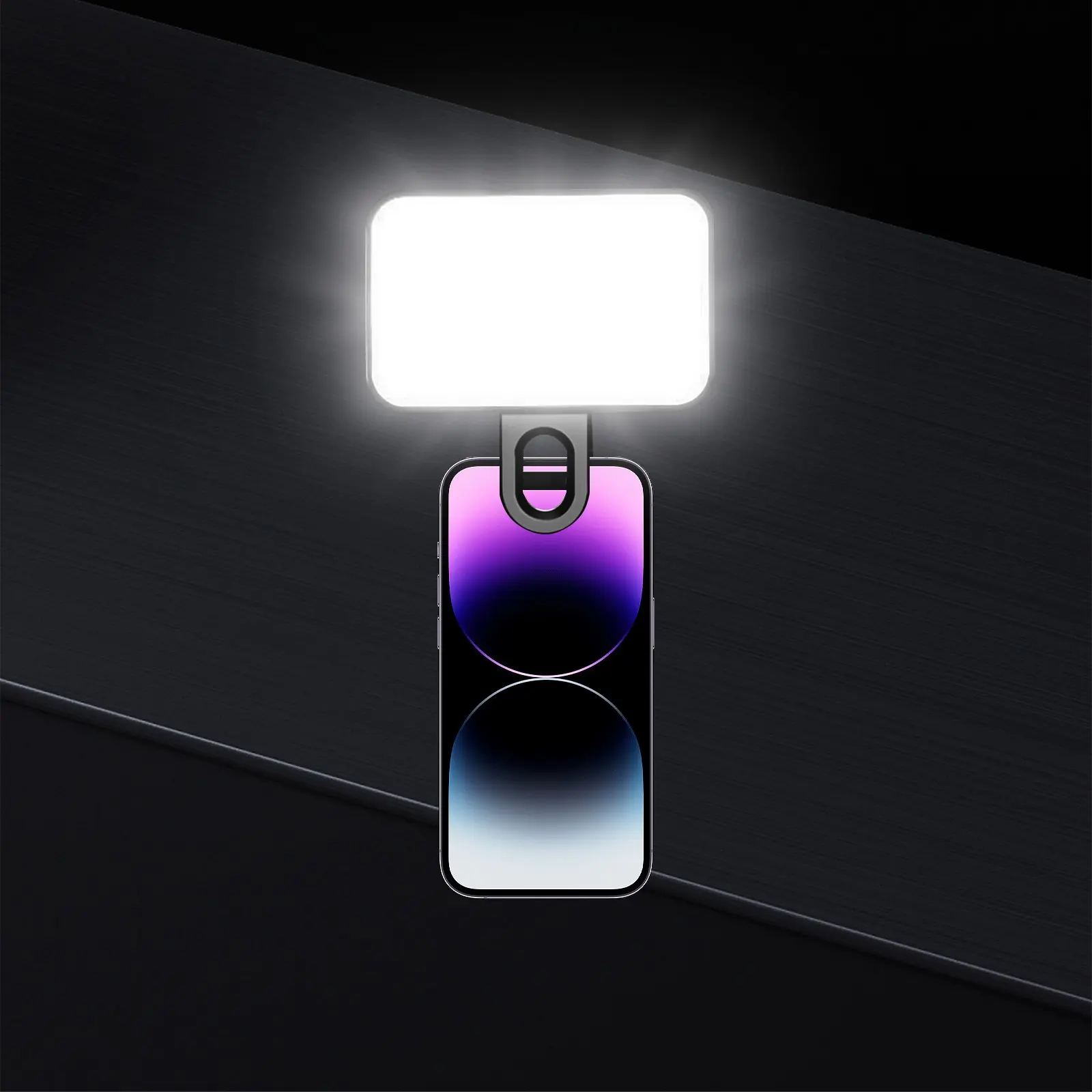 Portable Mini Phone Clip Light, Adjustable Brightness Three-Color Rechargeable Battery, Ideal for Photography & Laptop Use, Selfie Panel Light, Led Selfie Accessories