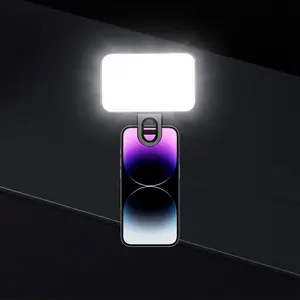 Portable Mini Phone Clip Light, Adjustable Brightness Three-Color Rechargeable Battery, Ideal for Photography & Laptop Use, Selfie Panel Light, Led Selfie Accessories