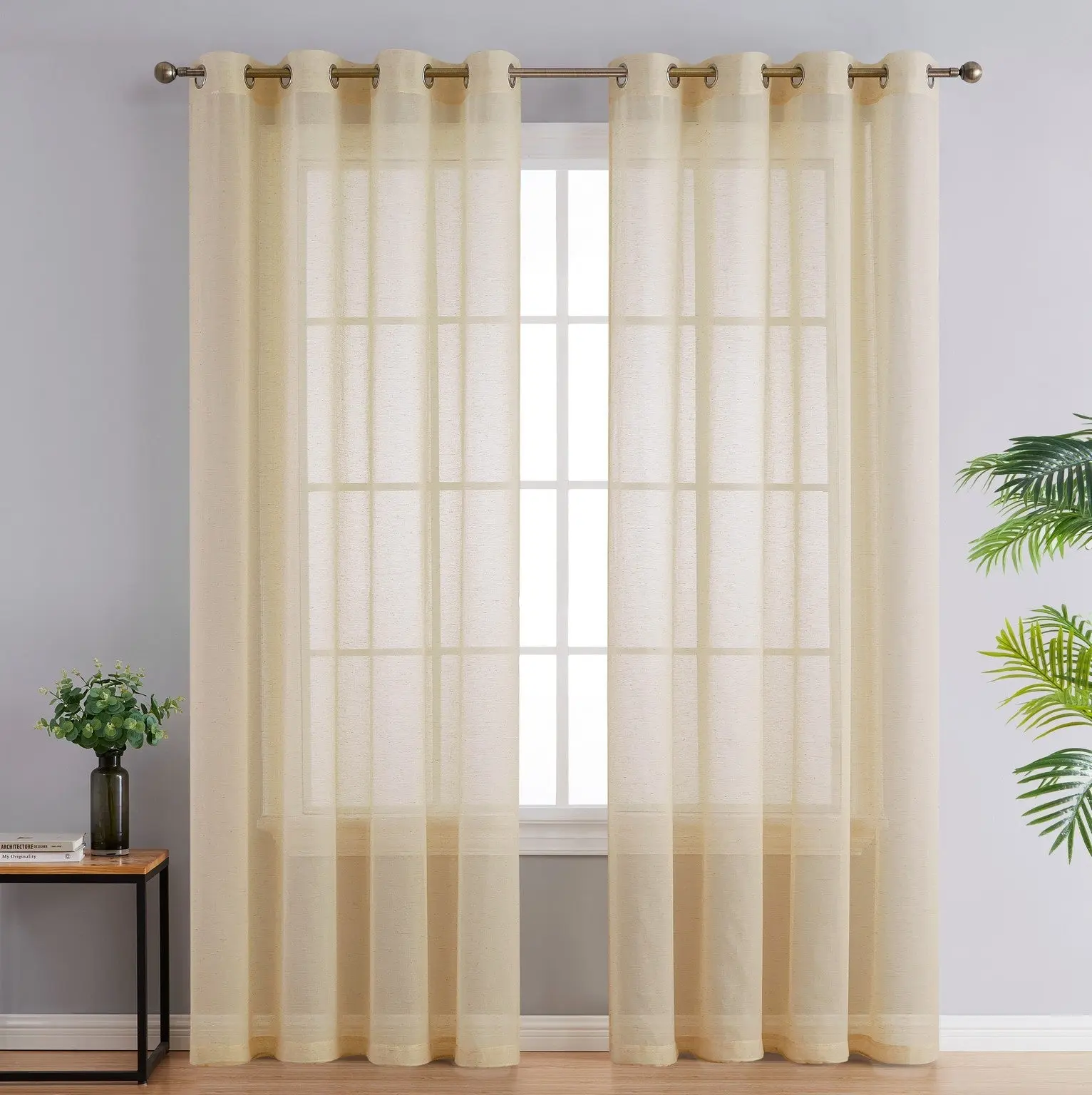 Lowes - Sierra Linen Sheer Grommet Curtain Panels