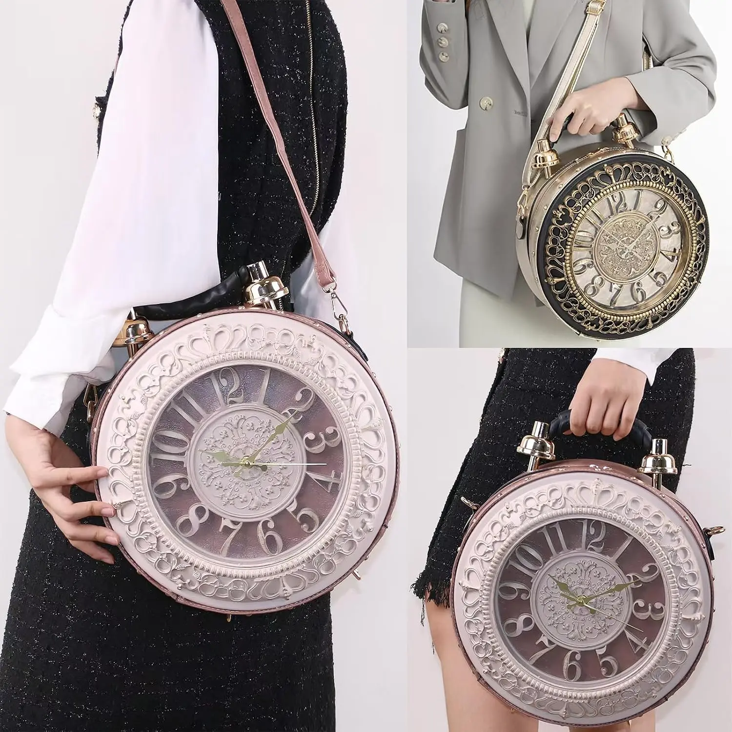 Novelty Clock Purse, Steampunk Handbag Shoulder Crossbody Bag