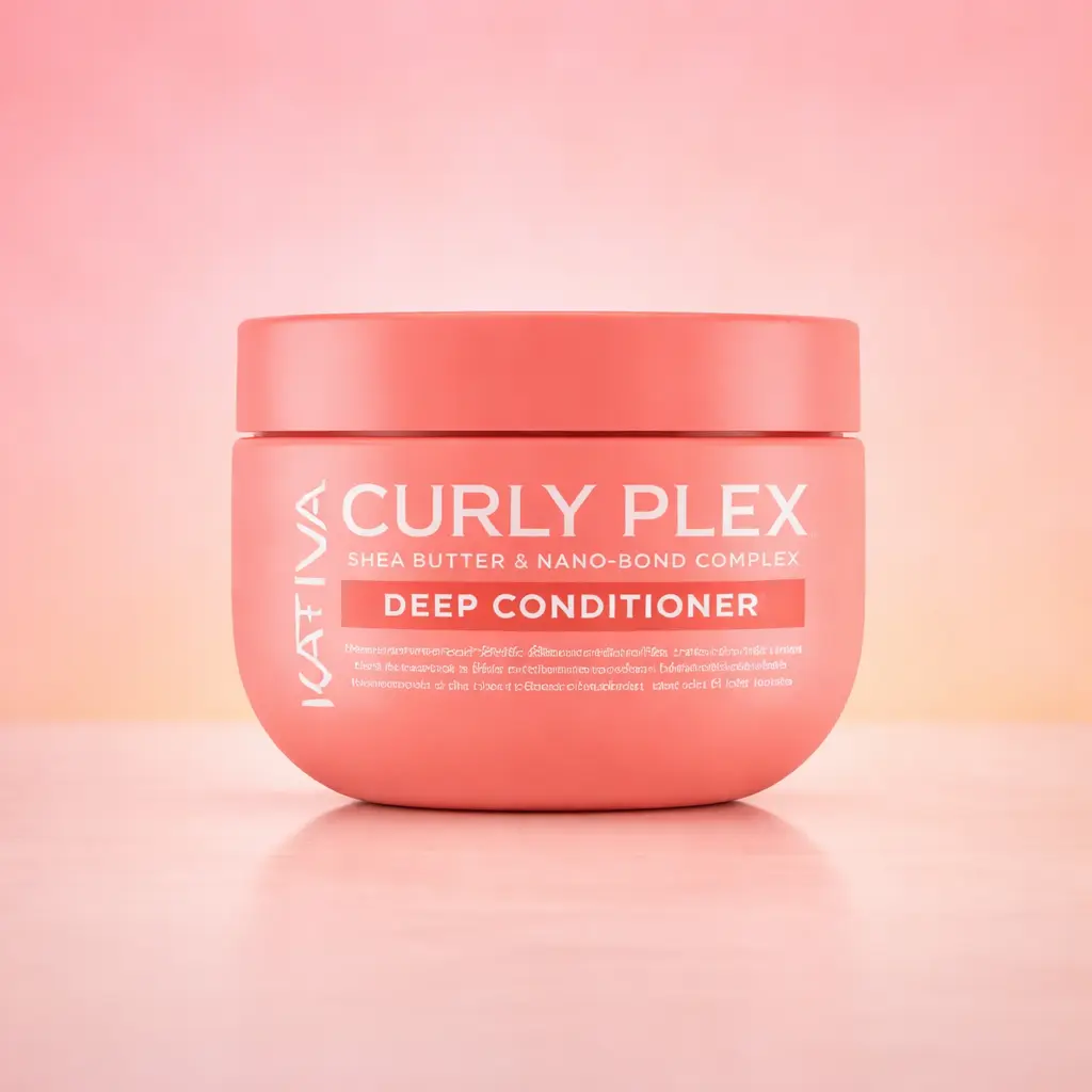 Kativa Curly Plex Deep Conditioner with Shea Butter & Flaxseed for Curl Repair and Definition, Ammonia-Free Liquid, Hair Care Routine Essential for All Curl Types, 450ml, Curly Hair, Shea Butther, Natural Curls