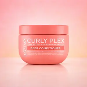 KATIVA Curly Plex Deep Conditioner 450ml - Curl Repair & Definition with Nano-Bond Complex Shea Butter & Flaxseed for All Curl Types Haircare