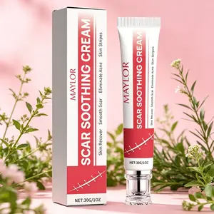 MAYLOR Scar Soothing Cream – Advanced Silicone Scar Removal Gel for Burns, Acne, Old Scars on Face & Body – Fades Dark Scars, Skin Recovery & Smoothing (30g/1oz)