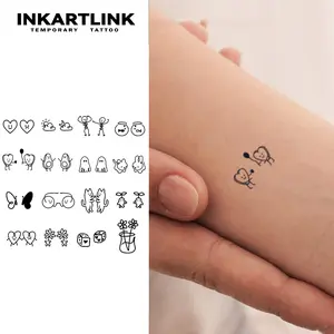 INKARTLINK Tattoo Tech, 2 Sheets Semi-Permanent Temporary Tattoos, Line Design-5, Adult Art Design,Lasts 1-2 Weeks, Waterproof, Realistic Look, No Adhesive, No Reflection,For Man And Woman,Ideal for Swimming, Party
