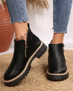 Ankle Boots with Zipper Detail