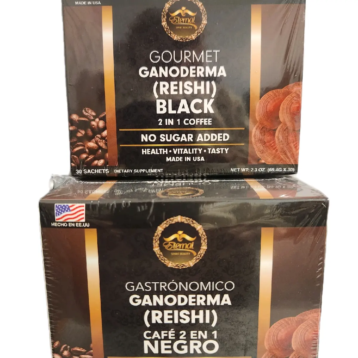 black coffe  whith ganoderma  2 in 1 .combo 3 boxes + one free