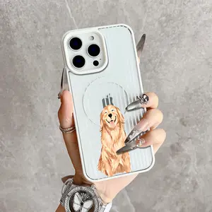 Dog Portrait Magnetic Snap Case for iPhone 17/16 Pro Max 15 Pro 14 13 12 Mini 11 XR XS Plus SE Shockproof Slim Protective Cover