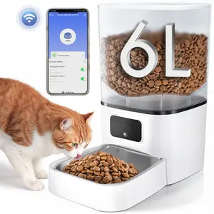 PawGiant 6L Smart Automatic Pet Feeder for Cats & Dogs - LCD Screen Easy Setup, APP Portion Control, Voice Recorder & Desiccant Bag Keeps,  Portion Control Automatic Dog Feeder