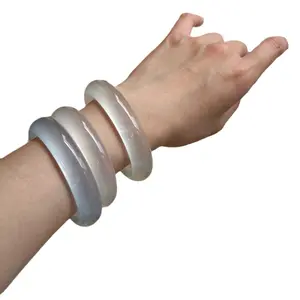 High-quality natural jade bangle in jadeite color, quartzite jade, sky blue bangle, and aquamarine frosted water jade