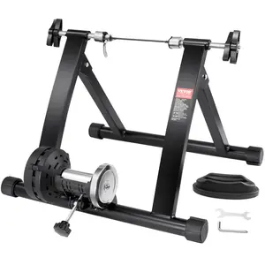 VEVOR Bike Trainer Stand, Magnetic Stationary Bike Stand for 26-29 Wheels, 6 Resistance Settings, Noise Reduction Flywheel Motor, for Indoor Riding Exercise, Quick-Release Lever Front Wheel RiserVEVOR Super Brand Day