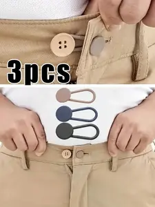 Adjustable Waist Extender for Jeans, Detachable Elastic Buckle, Seamless Design, Unisex, Fits Jeans and Pants, 3/6 Pieces Set