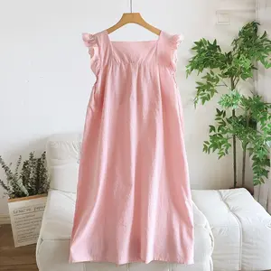 Cotton Nightgowns Night Dress For Woman Nightwear Nightie Sleeveless Pajamas Dress Summer Women's Sleepwear Nightdress