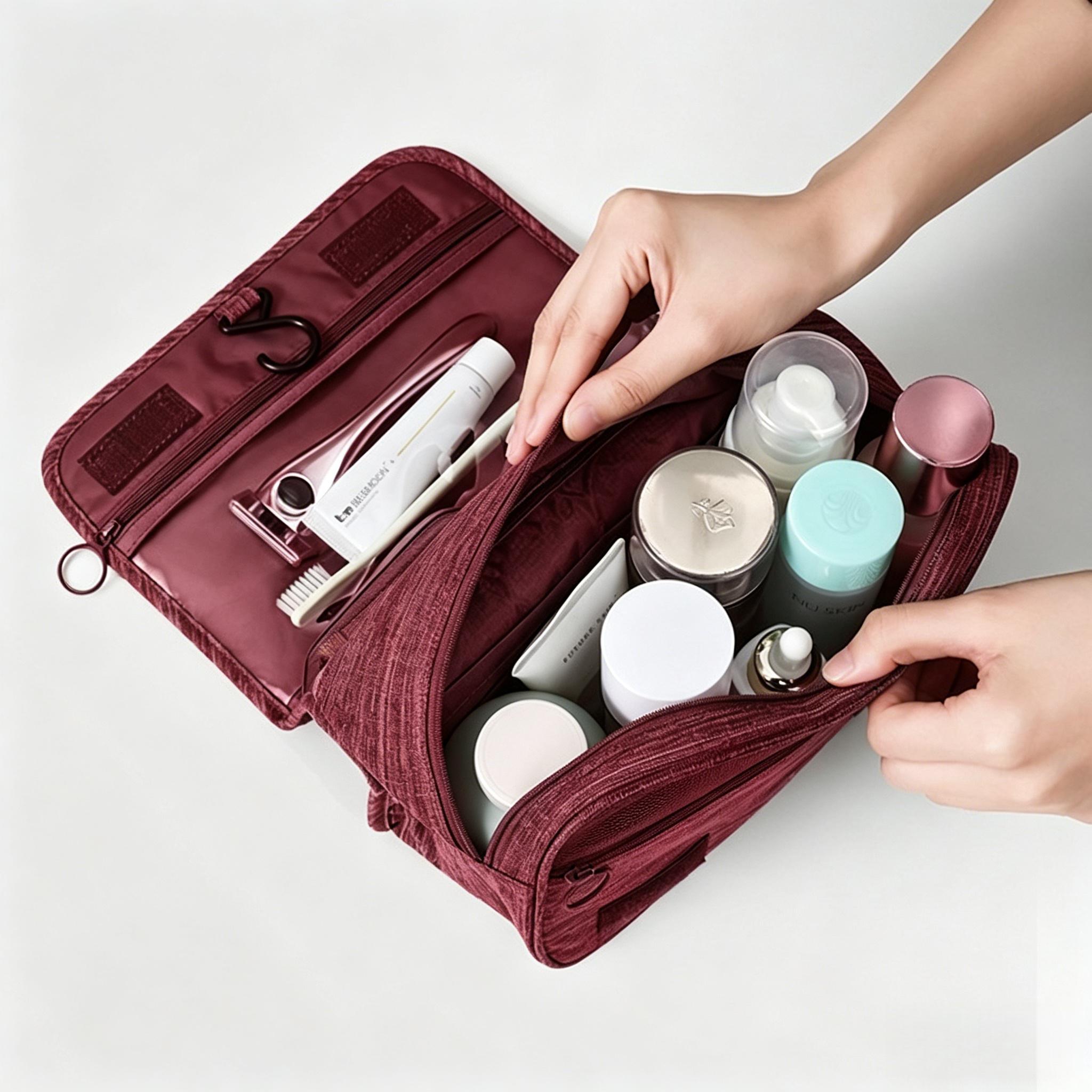 Large Capacity Toiletry Organiser Bag Suitable For Travel And Business Trips Multiple Compartments For Storage Dry-Wet Separation