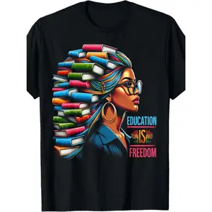 100% Made in the USA U.S.A., 180 grams of education is free, black teacher books, black history month t-shirt