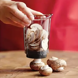 Versatile Vegetable, Mushroom, Egg and Strawberry Slicing Cup - Durable Plastic Food Chopper with Safety Cover, Hand Kitchen Tools, Quick Meal Preparation, Dishwasher Suitable for Home Cooking and Professional Kitchens, Fruit Utensils