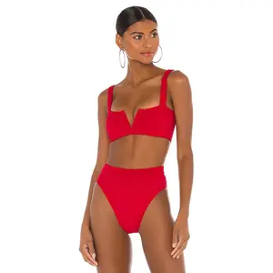 L*SPACE Lee Lee Bikini Top in Lipstick Red