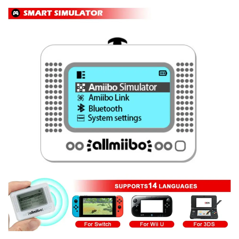 For Allmiibo Chargeable Intelligent Simulator Emulator Bluetooth-Compatible Universal Writer for Switch/Wiiu Gaming Accessories