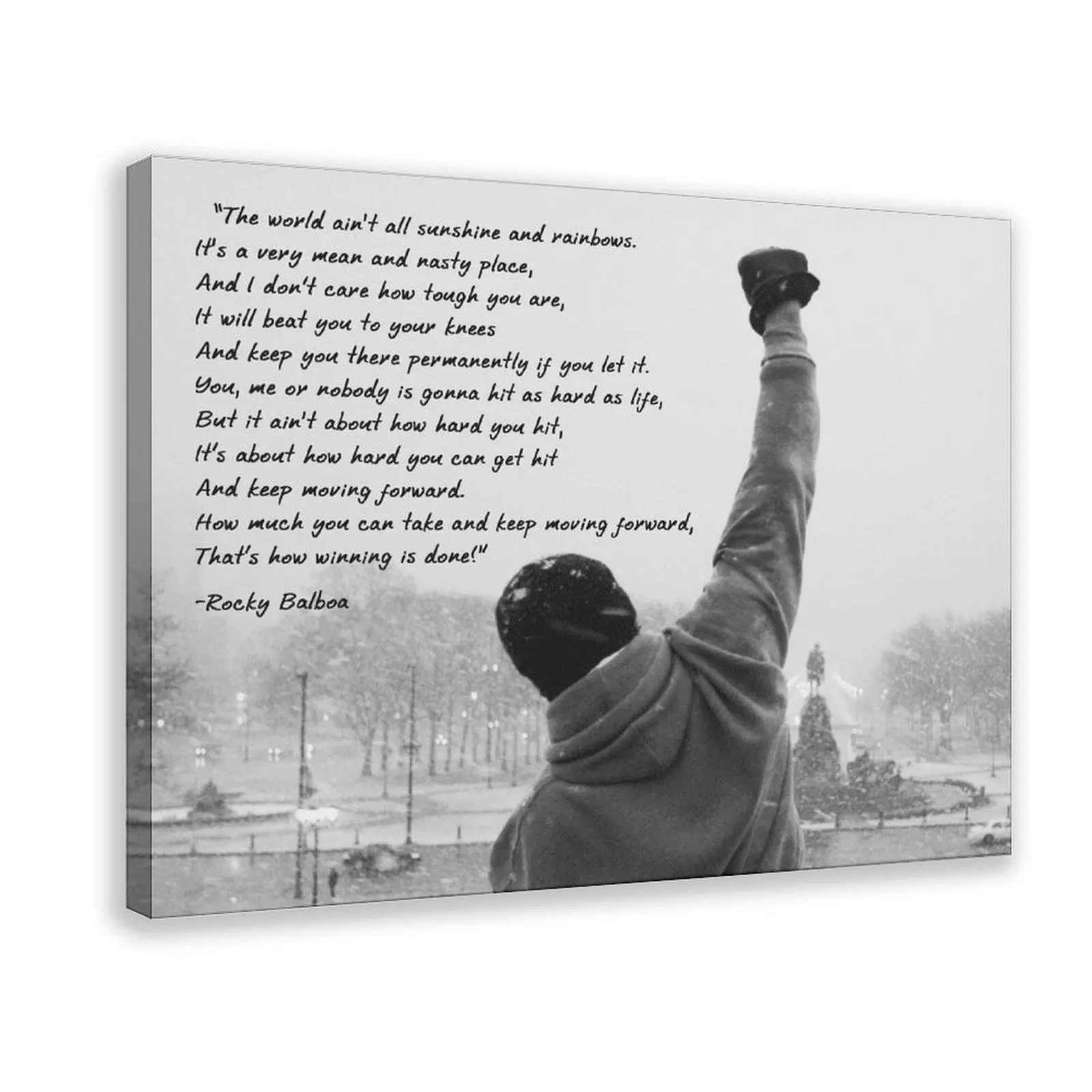 Rocky Canvas Wall Art, Rocky Balboa Motivational And Inspirational Quote Poster Print