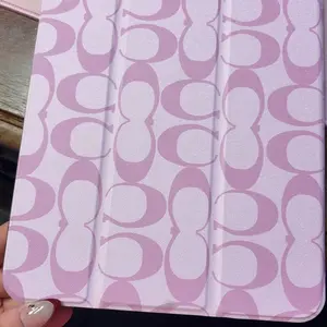 Upgraded version Protective case for iPad 2021-2024 versions, transparent back cover, with pen slot, girly style iPad case, pink iPad case 995