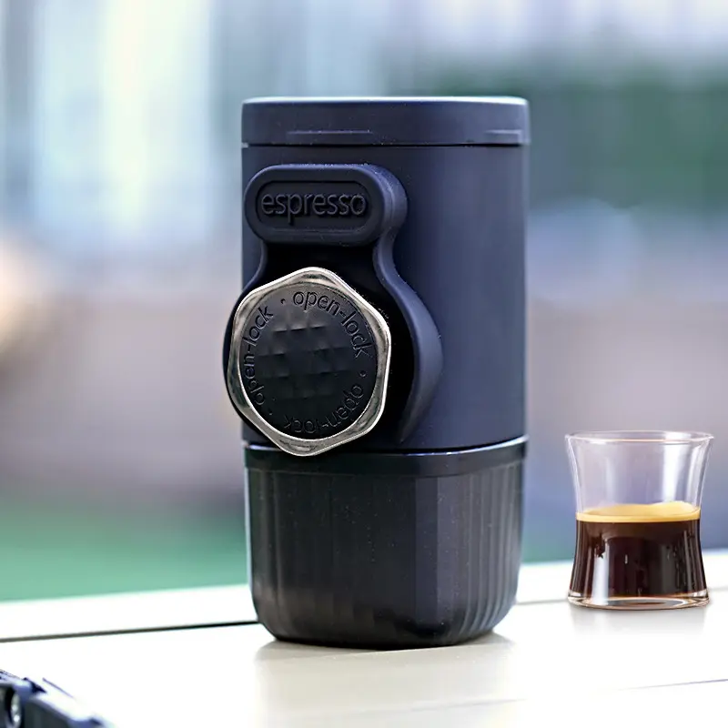Portable Manual Press Mini Espresso Maker - Capsule & Ground Coffee Compatible for Coffee at Home, Travel & Outdoor Use, Capsule Coffee Machine, Home Coffee Setup