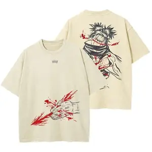 Vintage Anime Shirt, Choso Blood Manipulation Washed Tee, Jujutsu Sorcerer Streetwear, Sand Retro Manga Graphic
