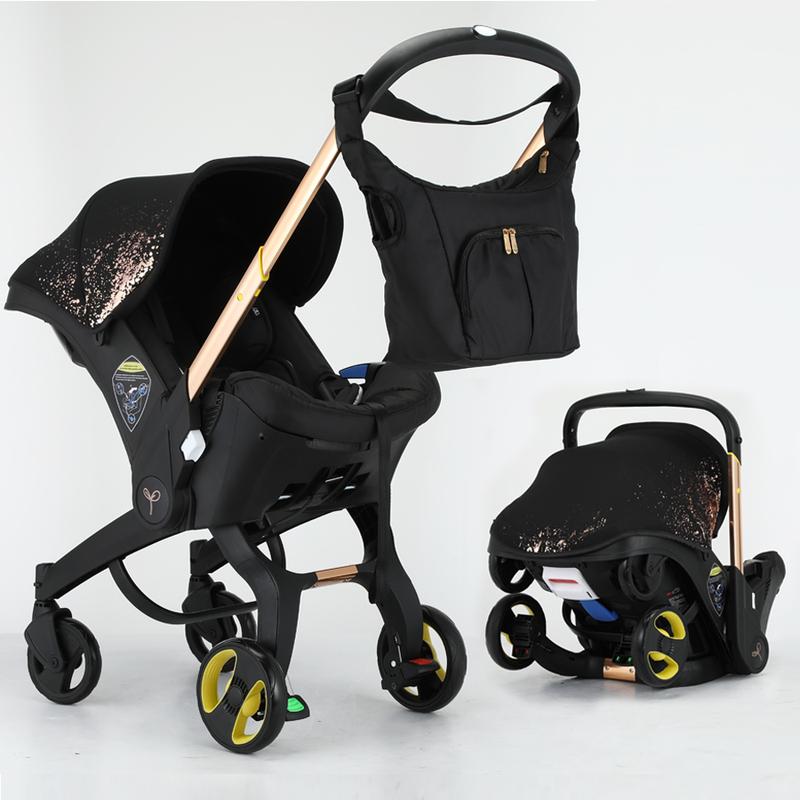 (No Base)Baby Stroller with Free Bag ,Newborn Stroller,Foldable Stroller Legs,Equipped with Chest Clip,One-Click Contraction Function,Alloy Metal Material,4-wheel Travel Toddler Stroller