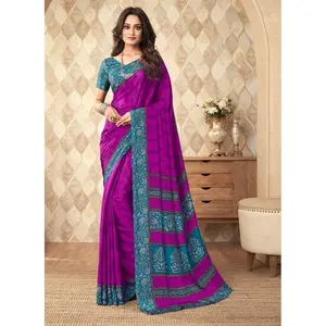 Purple Vivanta Silk Printed Saree