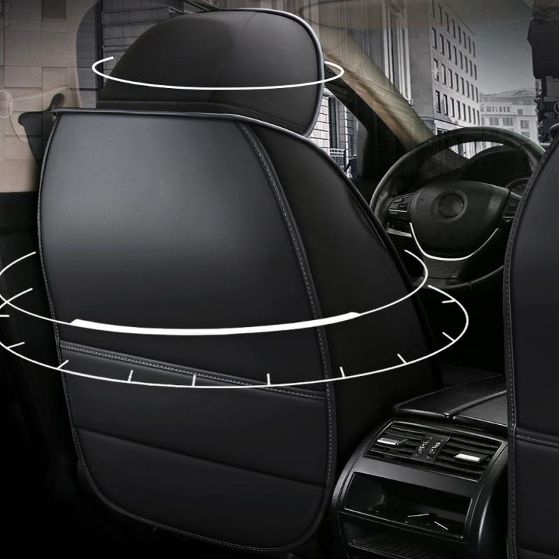 All-Season Faux Leather Car Seat Covers with Red Stitching & Diamond Pattern Universal Fit for Most Vehicles